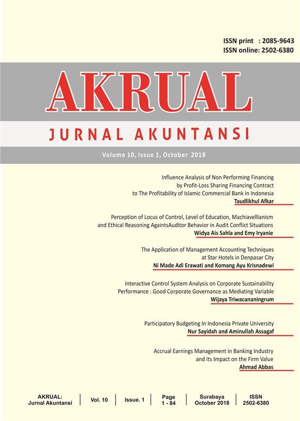 					View Vol. 10 No. 1 (2018): AKRUAL: Jurnal Akuntansi
				