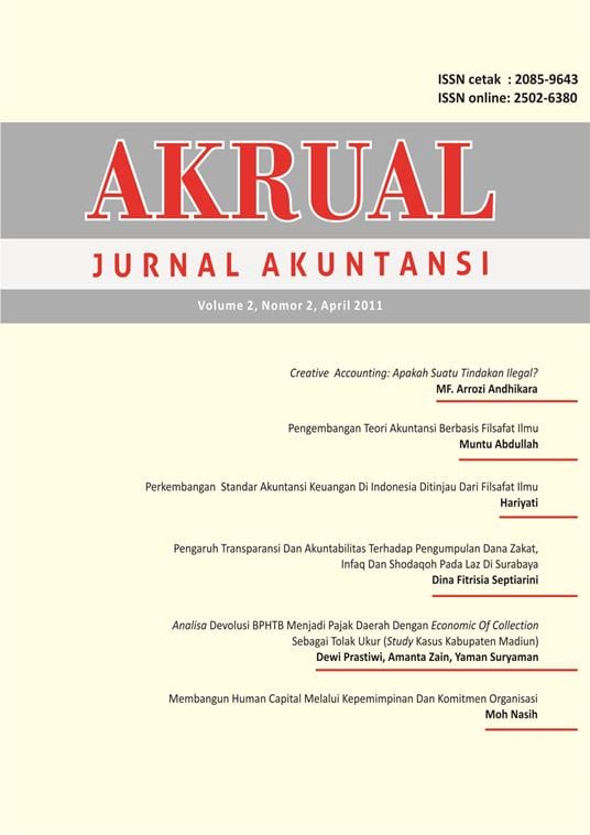 					View Vol. 2 No. 2: AKRUAL: Jurnal Akuntansi (April 2011)
				