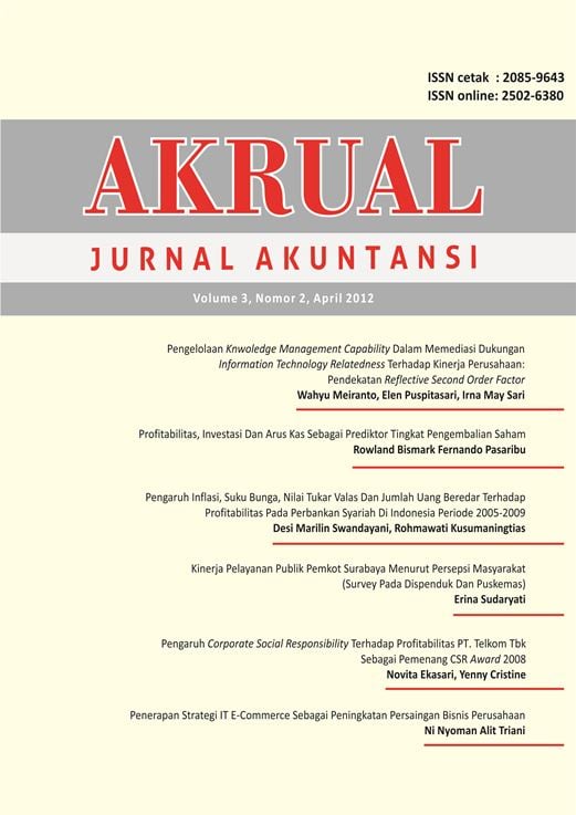 					View Vol. 3 No. 2: AKRUAL: Jurnal Akuntansi (April 2012)
				