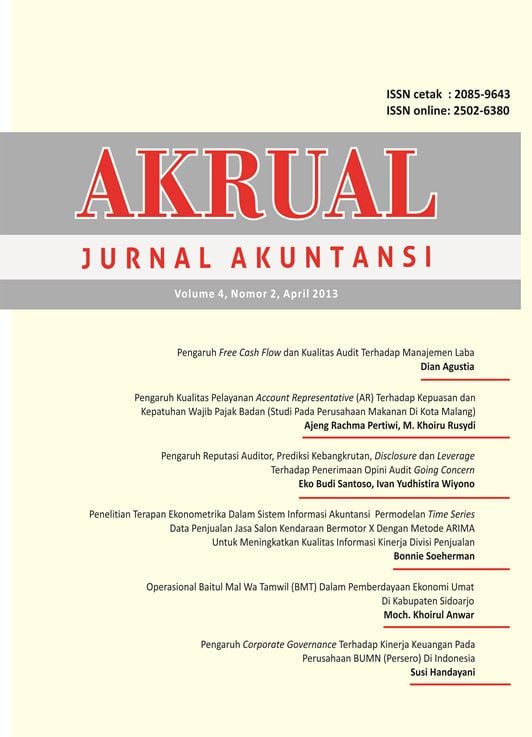 					View Vol. 4 No. 2: AKRUAL: Jurnal Akuntansi (April 2013)
				