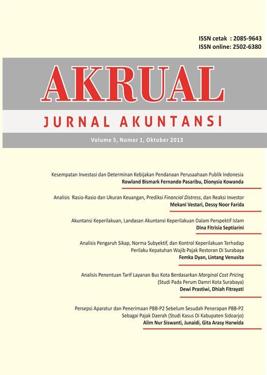 					View Vol. 5 No. 1: AKRUAL: Jurnal Akuntansi (Oktober 2013)
				