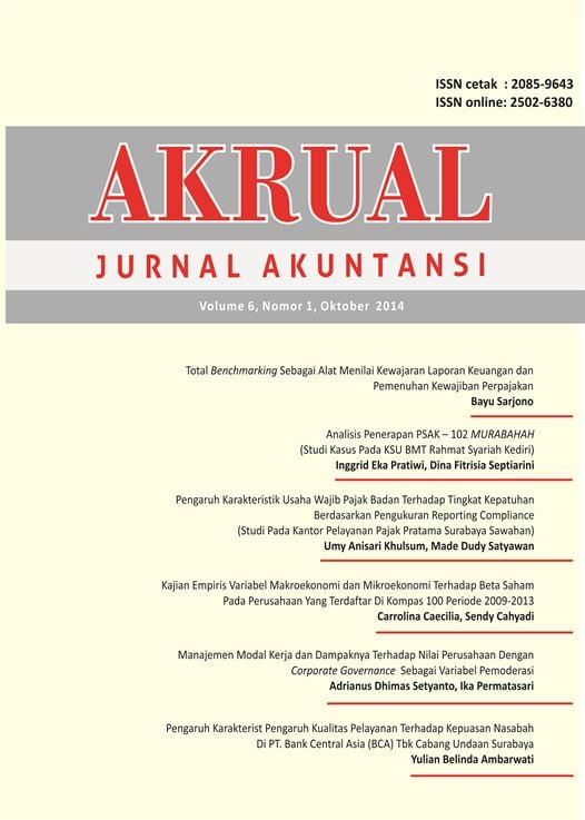 					View Vol. 6 No. 1: AKRUAL: Jurnal Akuntansi (Oktober 2014)
				
