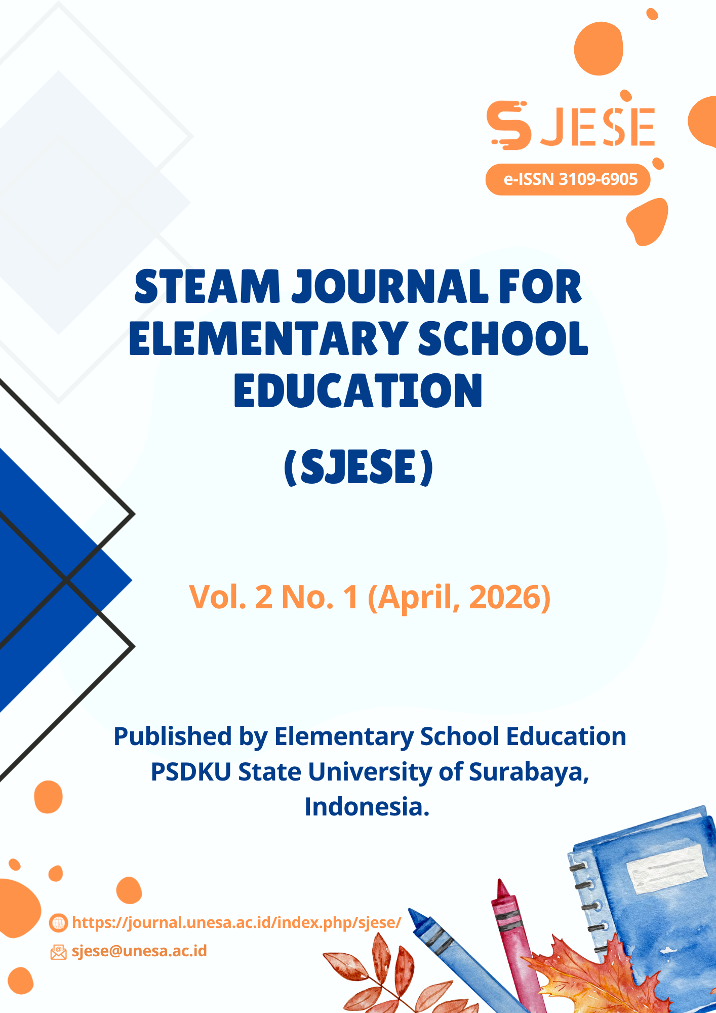 					View Vol. 2 No. 01 (2026): STEAM Journal for Elementary School Education
				