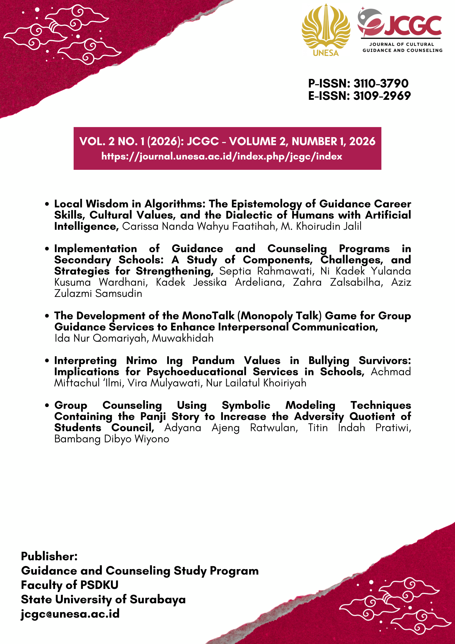 					View Vol. 2 No. 1 (2026): JCGC - Volume 2, Number 1, 2026
				