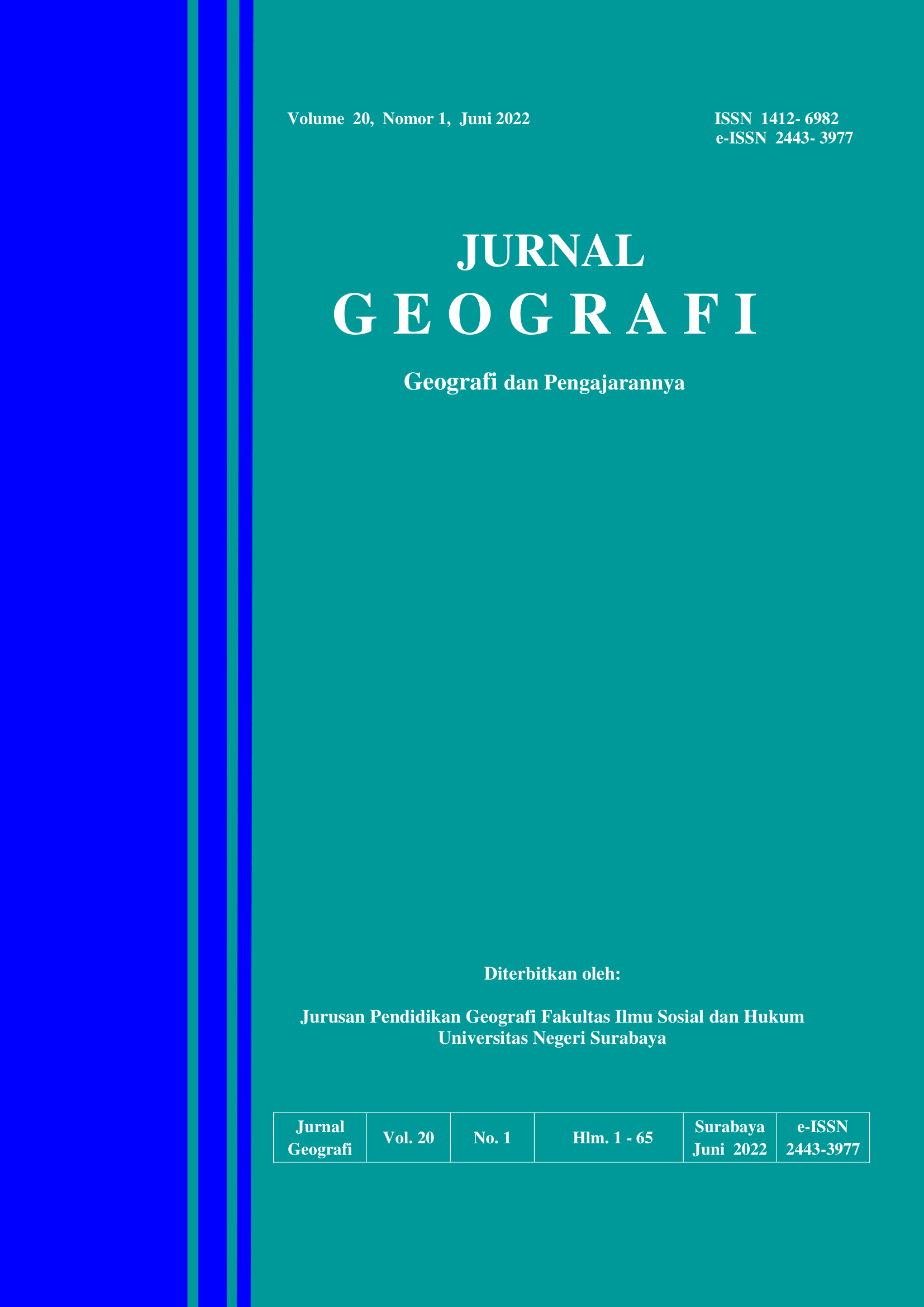 					View Vol. 20 No. 1 (2022): JURNAL GEOGRAFI Geografi dan Pengajarannya
				