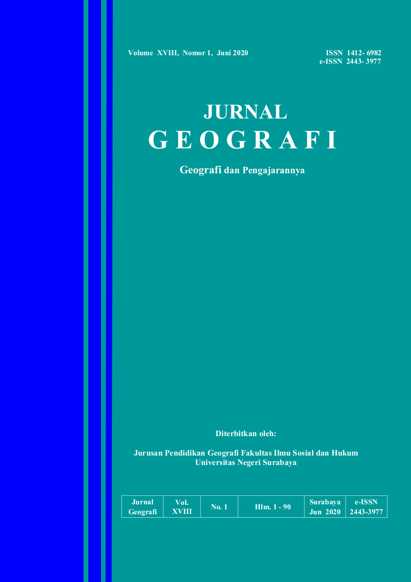 					View Vol. 18 No. 1 (2020): JURNAL GEOGRAFI Geografi dan Pengajarannya
				