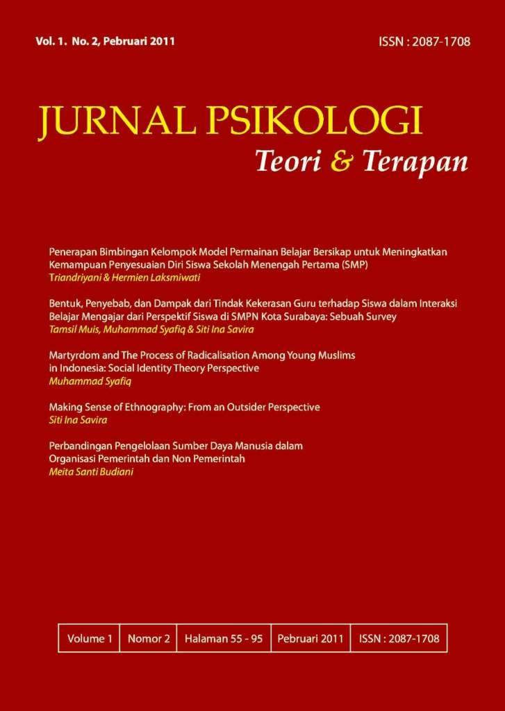 					View Vol. 1 No. 2 (2011): Jurnal Psikologi Teori dan Terapan
				