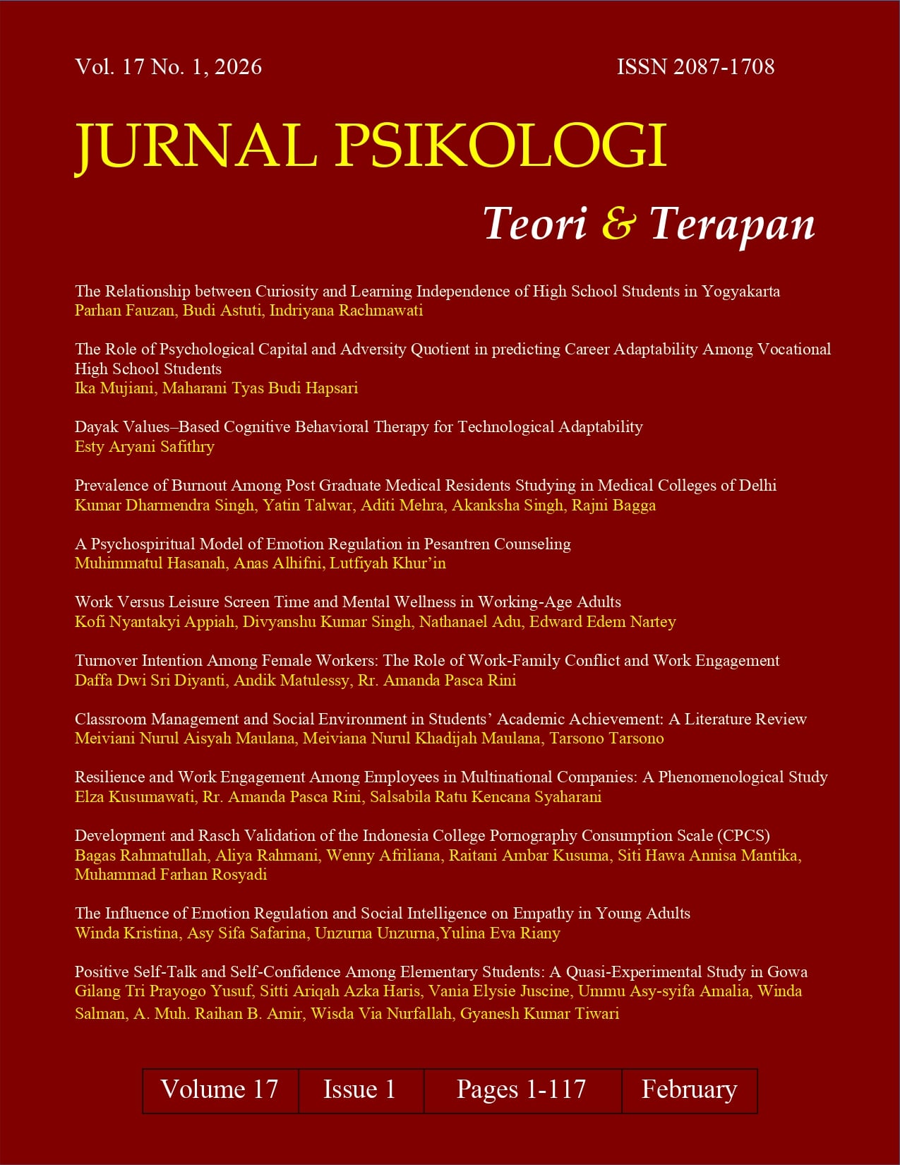 					View Vol. 17 No. 01 (2026): Jurnal Psikologi Teori dan Terapan
				