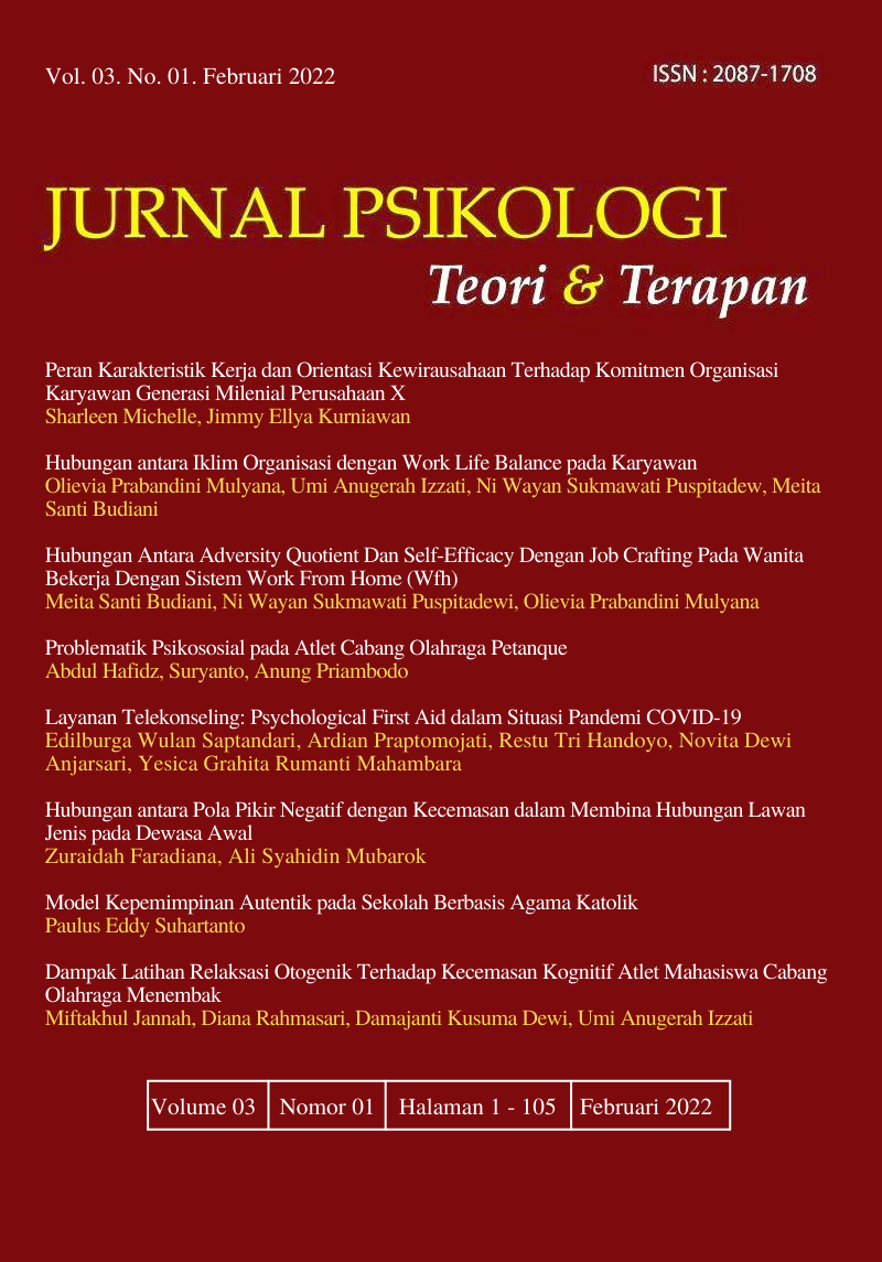 					View Vol. 13 No. 1 (2022): Jurnal Psikologi Teori dan Terapan
				