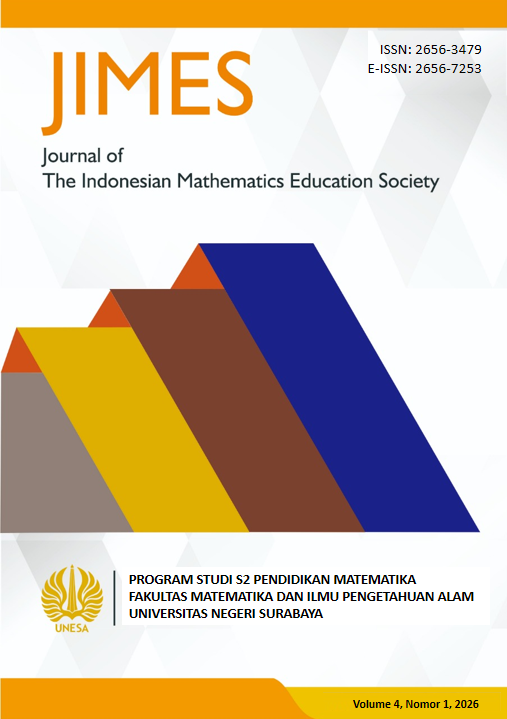 					View Vol. 4 No. 1 (2026):  Journal of the Indonesian Mathematics Education Society
				